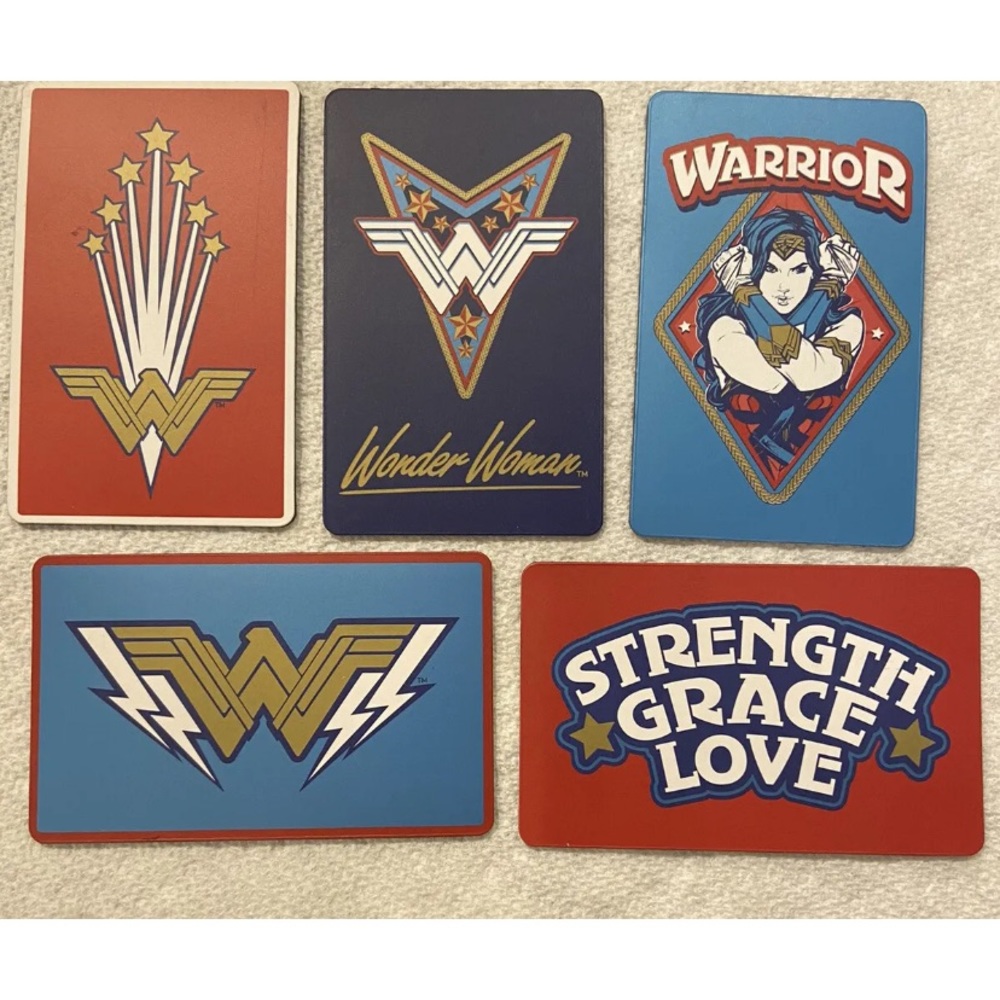 Girl Power 2" X 3 1/2” Fridge / Locker Magnets Wonder Woman Lot Of 5